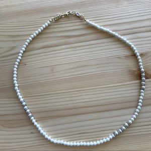 Faux pearl and rhinestone necklace